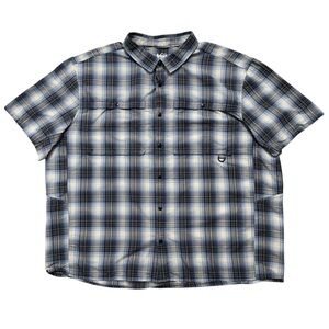 REI Co-Op Shirt Mens Size 2XL Savanna Trails Short Sleeve Vented Plaid Blue